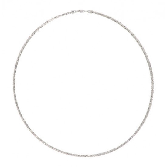 Zilveren collier koningsschakel. 45cm - 25237