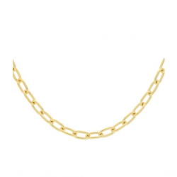 Schakelcollier, zilver verguld. Lengte 45cm. - 25240