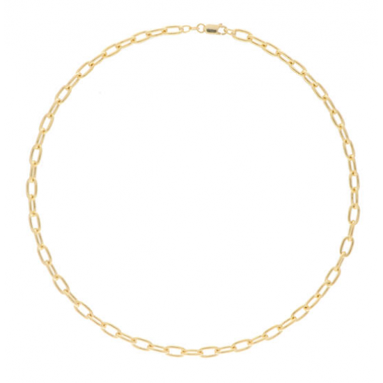 Schakelcollier, zilver verguld. Lengte 45cm. - 25240