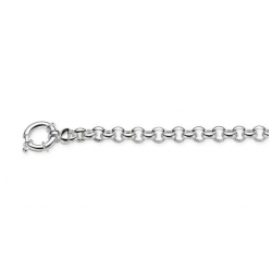 Zilveren schakelcollier Jasseron 7mm. lengte 45cm. - 25228