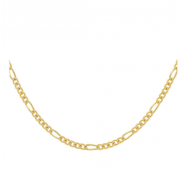 Schakelcollier 925 Gold Plated. Figaro schakel. - 25244