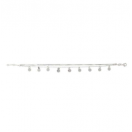Zilveren bedelarmband 3 kett.Discjes zilver,925, lengte 19cm - 25261
