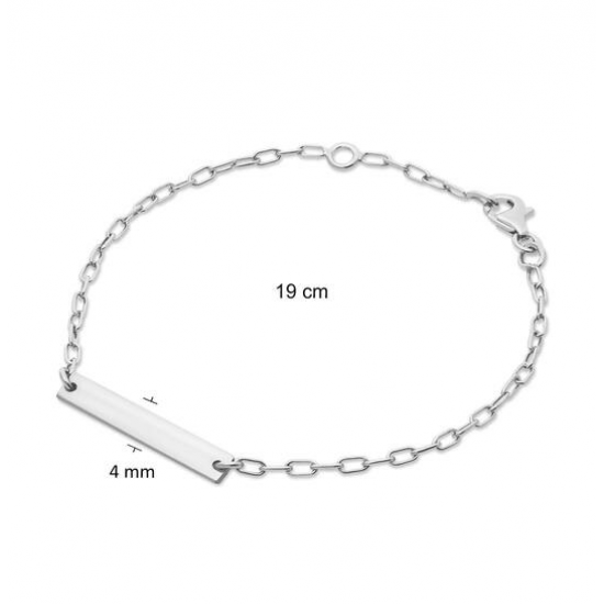 Armband Bar plaatje zilver,925 - 25268