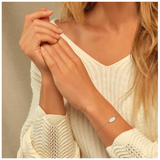 Armband Ovaal Plaatje zilver,925 - 25273