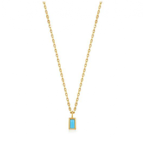 Gold Turquoise Drop Pen.Neckl.L - 25136