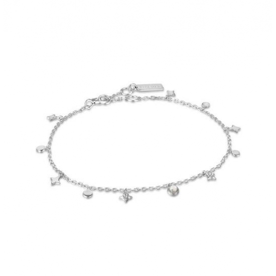 Silver star MOP Drop Anklet M - 25143
