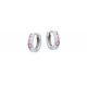 Kinder oorringen Roze CZ 2,7x12mm zilver,925 - 25351