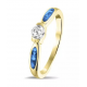 Geelgouden ring 14 krt  met 0,20 briljant geslepen diamant. - 25450