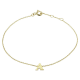 Geelgouden armband 14krt met de letter R. Lengte 16,5-17,5-18,5cm - 25505