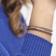 Zilveren bangle gedraaid - 25634