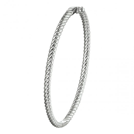 Zilveren bangle gedraaid - 25634