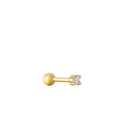 Gold sparkle Barbell Single ear S - 25176