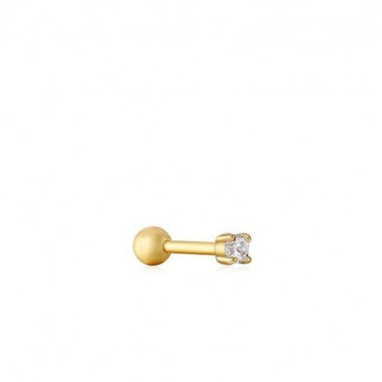 Gold sparkle Barbell Single ear S - 25176