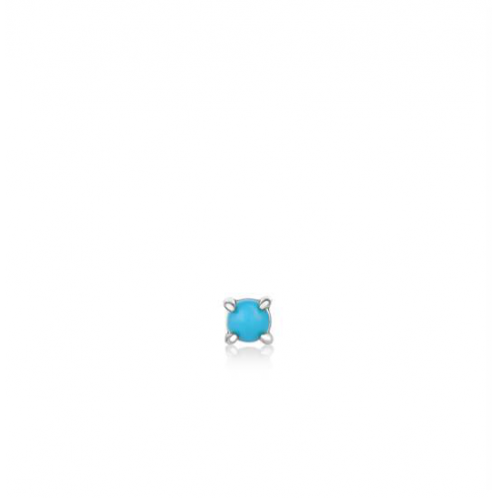 Silv.Turq.Cab.Barbell single Earring 3,5mm - 25180