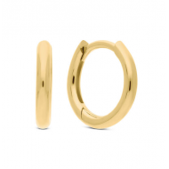 Zilver vergulde klap oorringen, diameter 8mm. - 25364