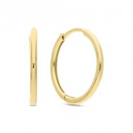 Klapoorringen Gold plated 1 micr 14mm zilver,925 - 25367