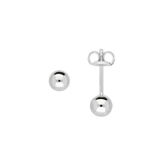 Bol oorstekers 4 mm zilver,925 - 25294