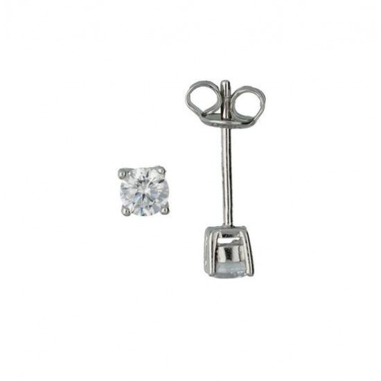 Oorstekers solitaire CZ  zilver,925 - 25311