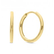 Klapoorringen Gold plated 1 micr 12mm zilver,925 - 25366