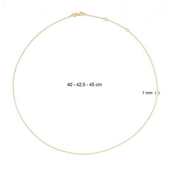 Jackie layer.necklace geelgoud. 40-45cm - 25467
