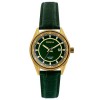 Prisma Dames Decade groen/goud leder ,doublé 10Atm saffier glas. - 25426