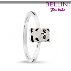 Bellini zilveren ring panda wit/zwart maat 48 - 25435