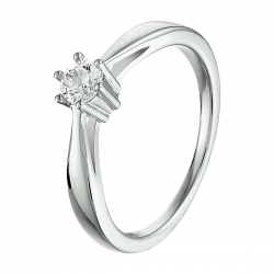 Zilveren ring met zirkonia solitair - 25445