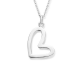 Zilveren collier met hanger/hart, lengte 41 + 4 cm - 25463