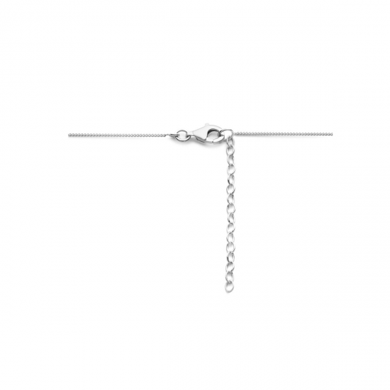 Zilveren collier met hanger/hart, lengte 41 + 4 cm - 25463