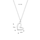 Zilveren collier met hanger/hart, lengte 41 + 4 cm - 25463