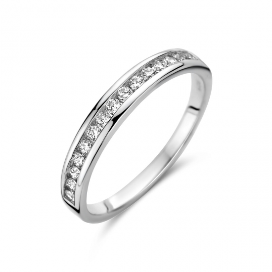 Zilveren ring met zirkonia. - 25481