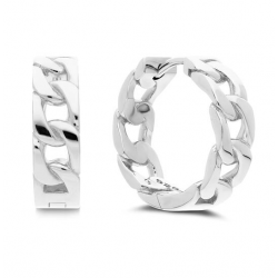 Klapoorring RD 14*6mm zilver gerhodineerd. - 25491