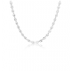 Zilveren schakelcollier "koffieboon" lengte is 50cm - 25496