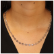 Zilveren schakelcollier "koffieboon" lengte is 50cm - 25496