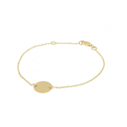 Armband rond plaatje zilver gold plated - 25497