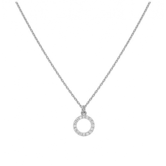 Collier Open Rondje CZ zilver - 25500
