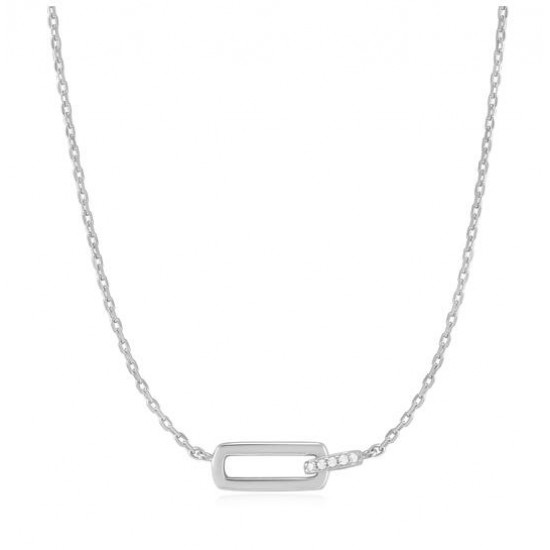 Glam Interlock Necklace M zilver - 25534