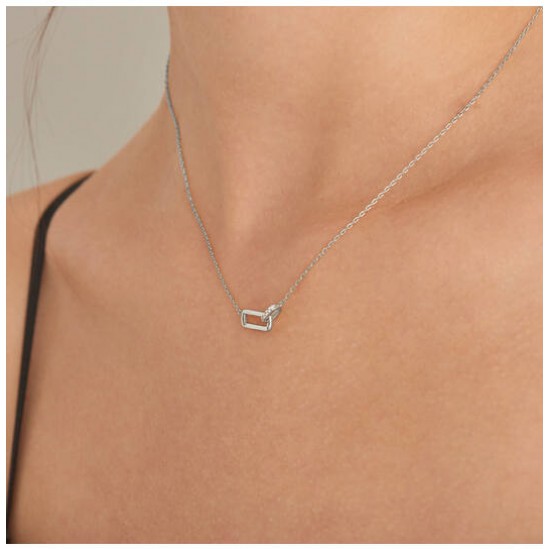 Glam Interlock Necklace M zilver - 25534