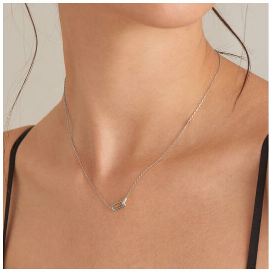 Glam Interlock Necklace M zilver - 25534