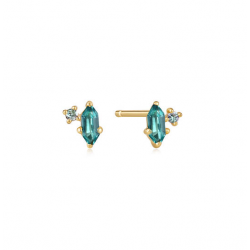 Teal Sparkle Emblem Stud Ear.S - 25559