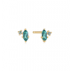 Teal Sparkle Emblem Stud Ear.S - 25559