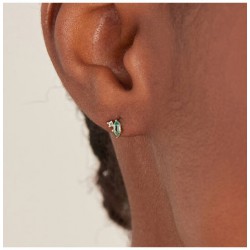 Teal Sparkle Emblem Stud Ear.S - 25559