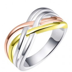 Gisser Jewels Silver ring met zilver verguld - 25585