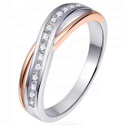 Gisser Jewels Silver ring met zilver verguld - 25588