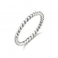 Zilveren gedraaide ring - 25637