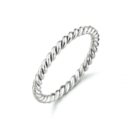 Zilveren gedraaide ring - 25637