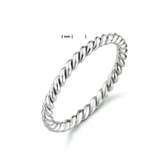 Zilveren gedraaide ring - 25637