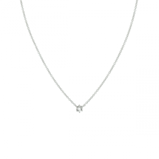 Zilveren hanger met zirkonia. - 25665