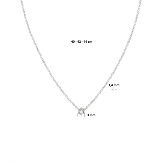 Zilveren hanger met zirkonia. - 25665