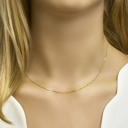 Geelgouden Gourmet collier 1,4 mm. 45cm - 25672